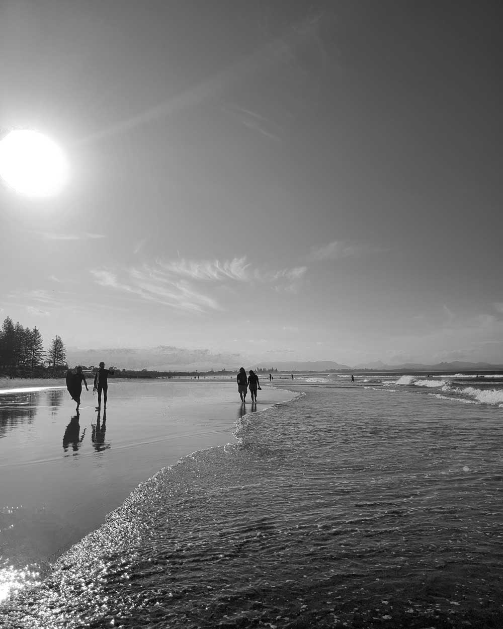 byron-bay-australia People on the beach, Byron Bay, New South Wales, Australia