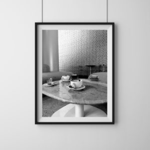 Black and white fine art coffee cup print, Dirty Cups series by Tiffany Brillard Brisbane