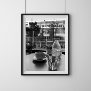 Black and white fine art coffee cup print, Dirty Cups series by Tiffany Brillard Brisbane