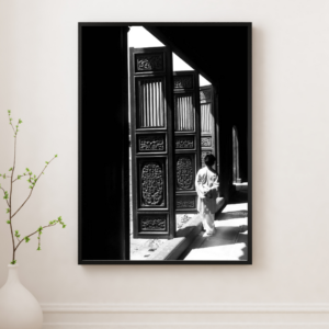 A young boy in a temple