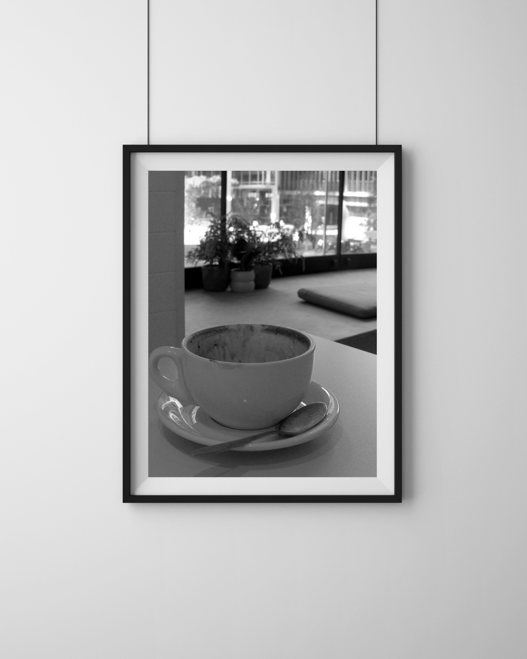Fine art black and white coffee photography print, Dirty Cups series by Tiffany Brillard